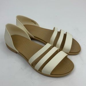 Crocs Iconic Comfort Strappy sandals Creme Tan Size 10